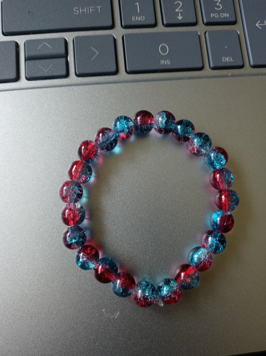 Blue and red marble Bracelet