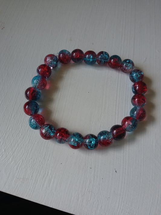 Blue and red marble Bracelet